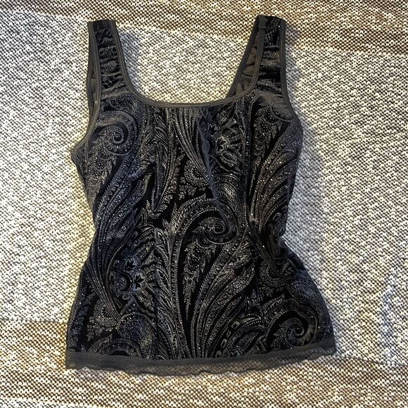 Ornate Velvet 90's Black Tank - JTB Petite - Petite Small - Picture 3 of 6